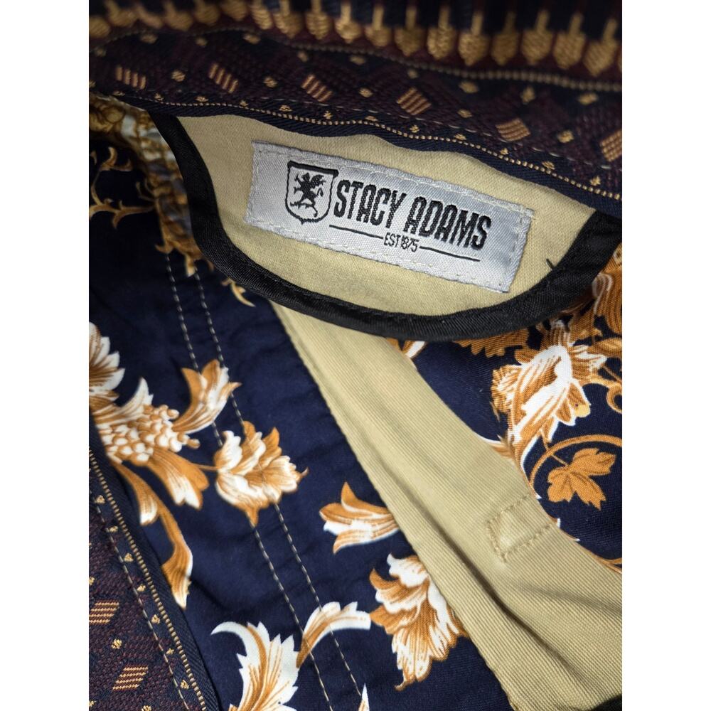 Stacy Adams Tan Pants Khakis Top-Stitch Straight Flat Front 32x30 (tag34x32) - Picture 5 of 10